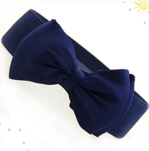 2017 New Arrival Fashion Women Lady Bowknot Stretch Elastic Bow Wide Stretch Buckle Waistband Waist Belt