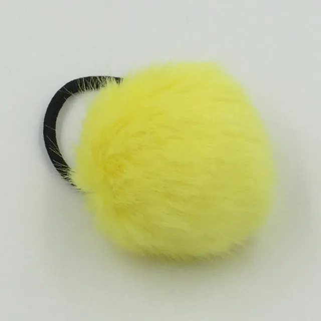 2017 New Artificial Rabbit Fur Ball Elastic Hair Rope Rings Ties Bands Ponytail Holders Girls Hairband Headband Hair Accessories