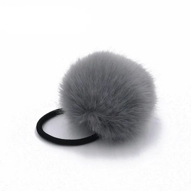 2017 New Artificial Rabbit Fur Ball Elastic Hair Rope Rings Ties Bands Ponytail Holders Girls Hairband Headband Hair Accessories