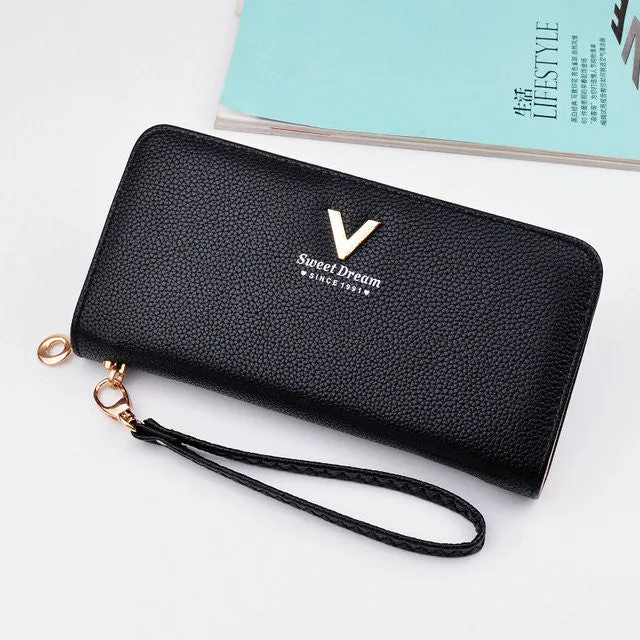 2017 New Wallet Women Long Zipper Ladies Purse Female Leather Wallets Brand Woman Purse Card Holder Clutch Portefeuille femme