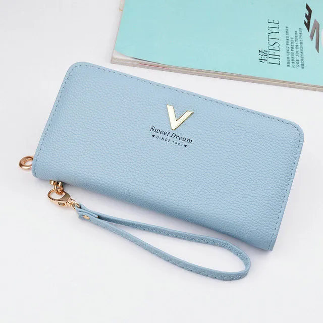 2017 New Wallet Women Long Zipper Ladies Purse Female Leather Wallets Brand Woman Purse Card Holder Clutch Portefeuille femme