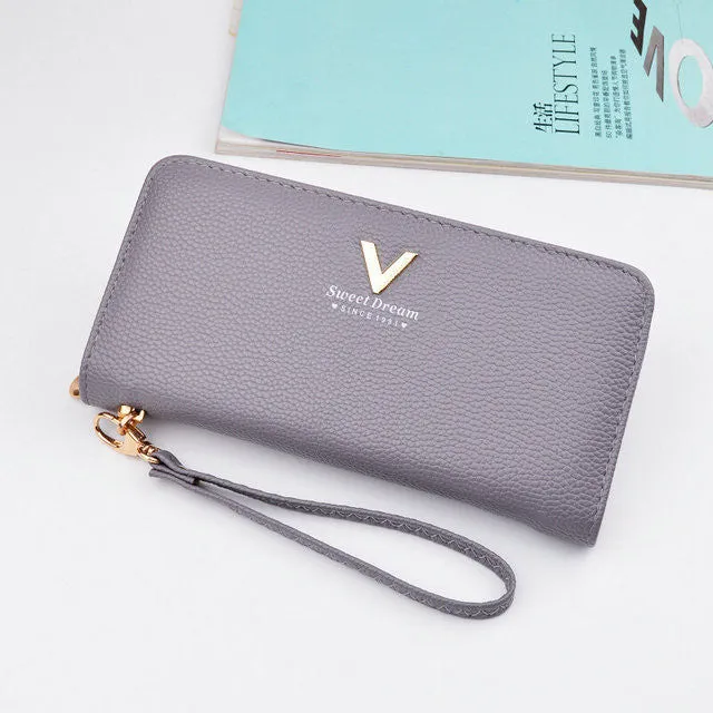 2017 New Wallet Women Long Zipper Ladies Purse Female Leather Wallets Brand Woman Purse Card Holder Clutch Portefeuille femme