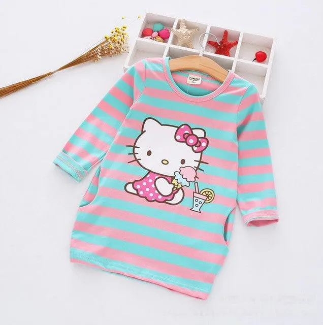 2017 Summ Girls Dress Cartoon Kids Dresses For Girl Clothes 2-8Y Baby children clothing Vestidos Costume Roupas Infantis Menina