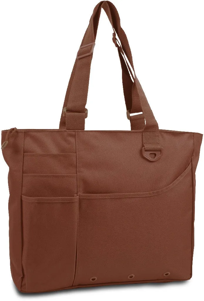 600 denier super feature tote - brown Case of 24