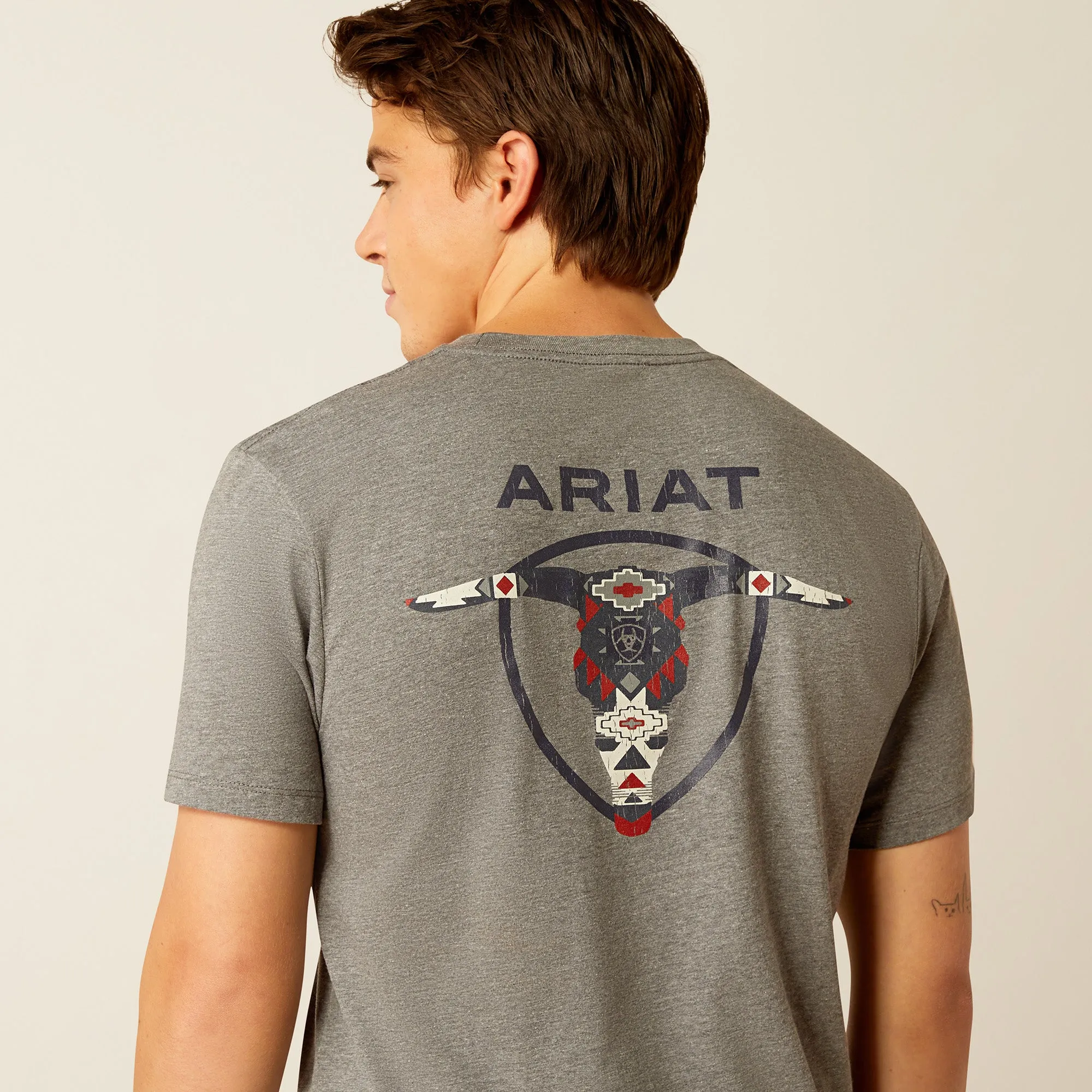 Ariat Charcoal Southwestern Longhorn Tee for Men