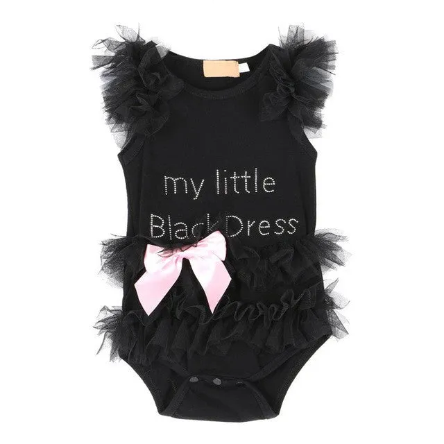 Baby Girl Clothes Sleeveless Letter Bow Summer Baby Romper Newborn Baby Jumpsuits One-piece Shirt Tops Dress Costume