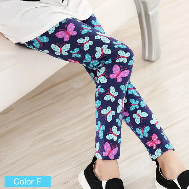 Baby Kids Childrens printing Flower Toddler Classic Leggings girls pants Girls legging 2-14Ybaby girl leggings