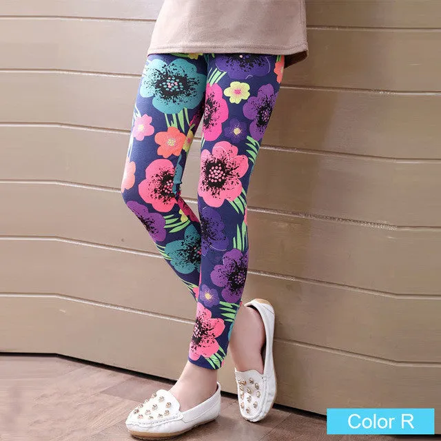 Baby Kids Childrens printing Flower Toddler Classic Leggings girls pants Girls legging 2-14Ybaby girl leggings