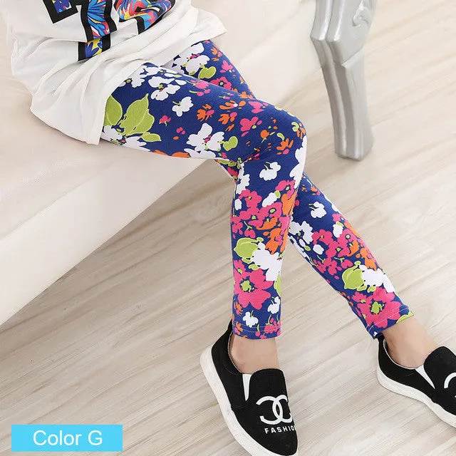 Baby Kids Childrens printing Flower Toddler Classic Leggings girls pants Girls legging 2-14Ybaby girl leggings