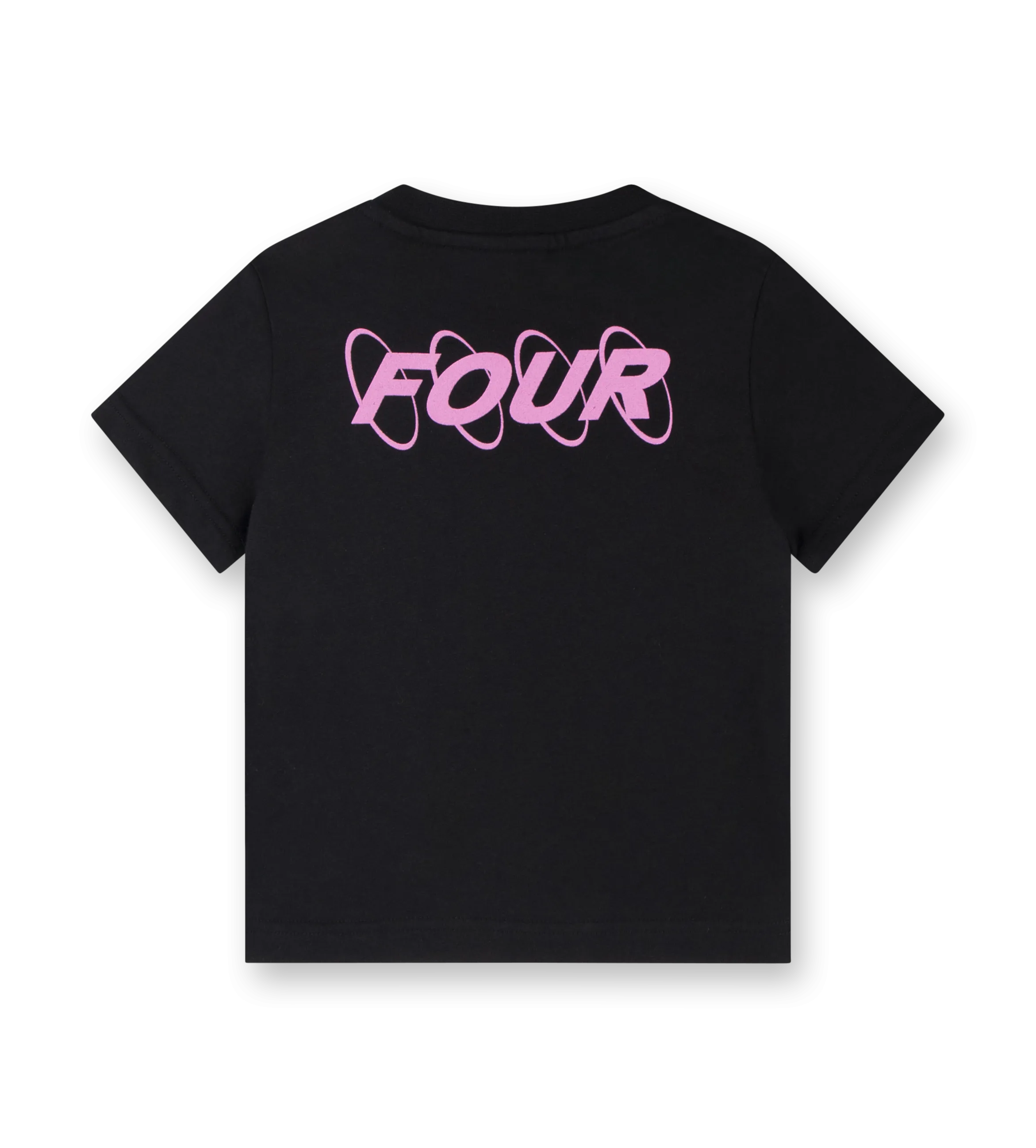 Baby Pink Circles Logo T-shirt Black