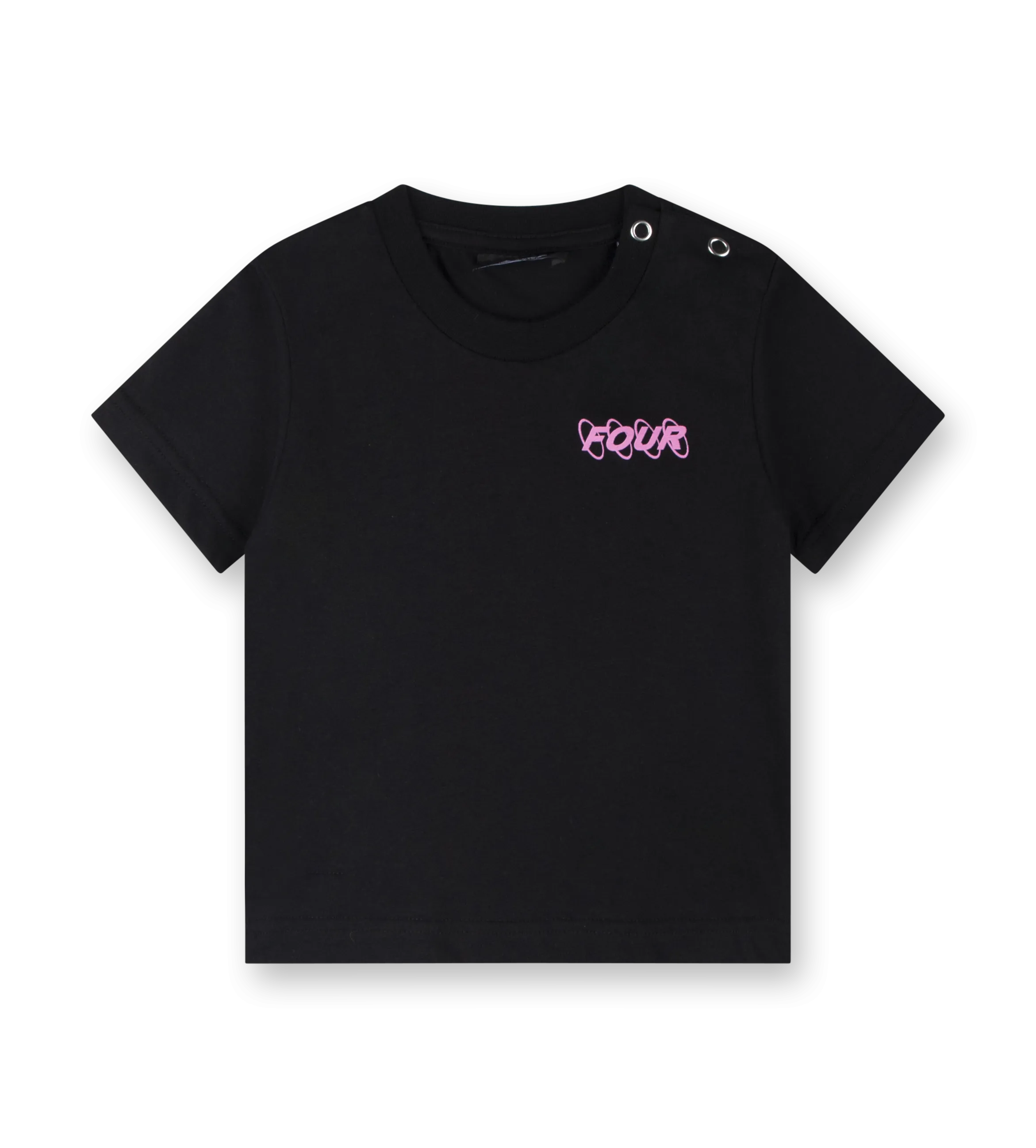 Baby Pink Circles Logo T-shirt Black