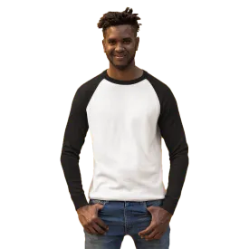 Black & White Raglan Sleeve T shirt - For Men