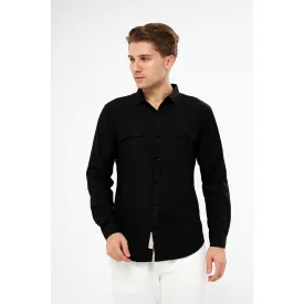 Black Double Pocket Shirt