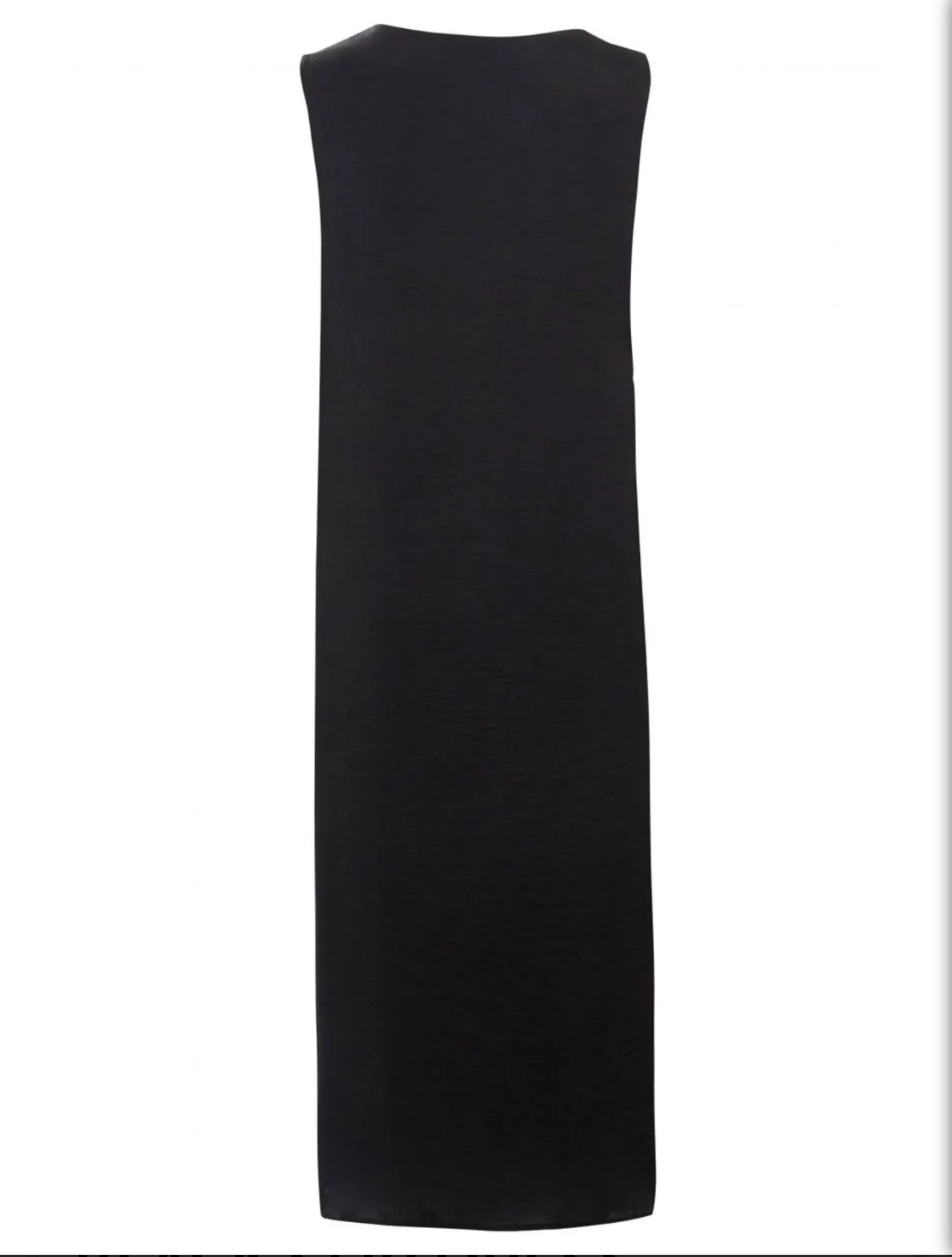 Black Simple Plain Sleeveless Abaya inner slip dress Kaftan Maxi