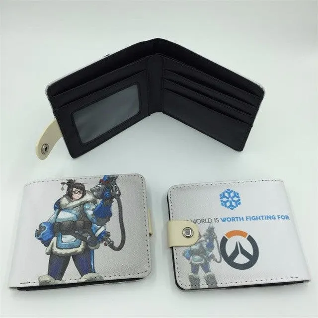 Blizzard Game Overwatch/Tokyo Ghoul 3D Wallets Tracer Reaper Overwatch Purse Billetera For Teenager Leather Money Bag