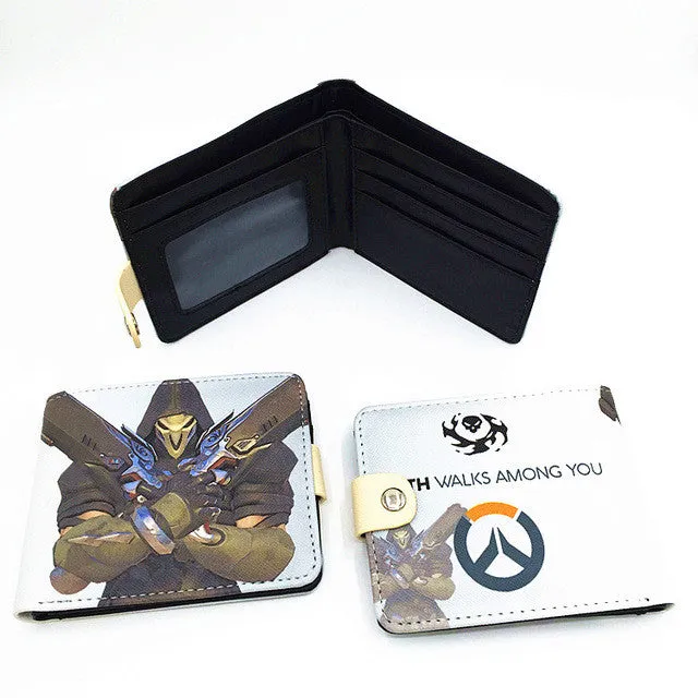 Blizzard Game Overwatch/Tokyo Ghoul 3D Wallets Tracer Reaper Overwatch Purse Billetera For Teenager Leather Money Bag