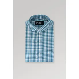 Blue Check Slim Fit Shirt