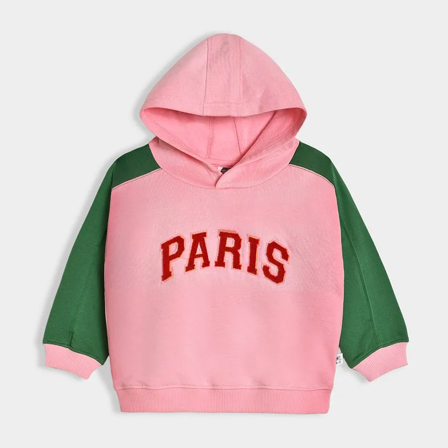 Bonjour Rouge Patch Work Sweatshirt