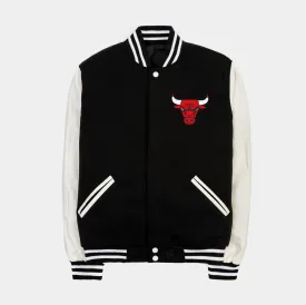 Chicago Bulls Reversible Letterman Mens Jacket (Black/White)