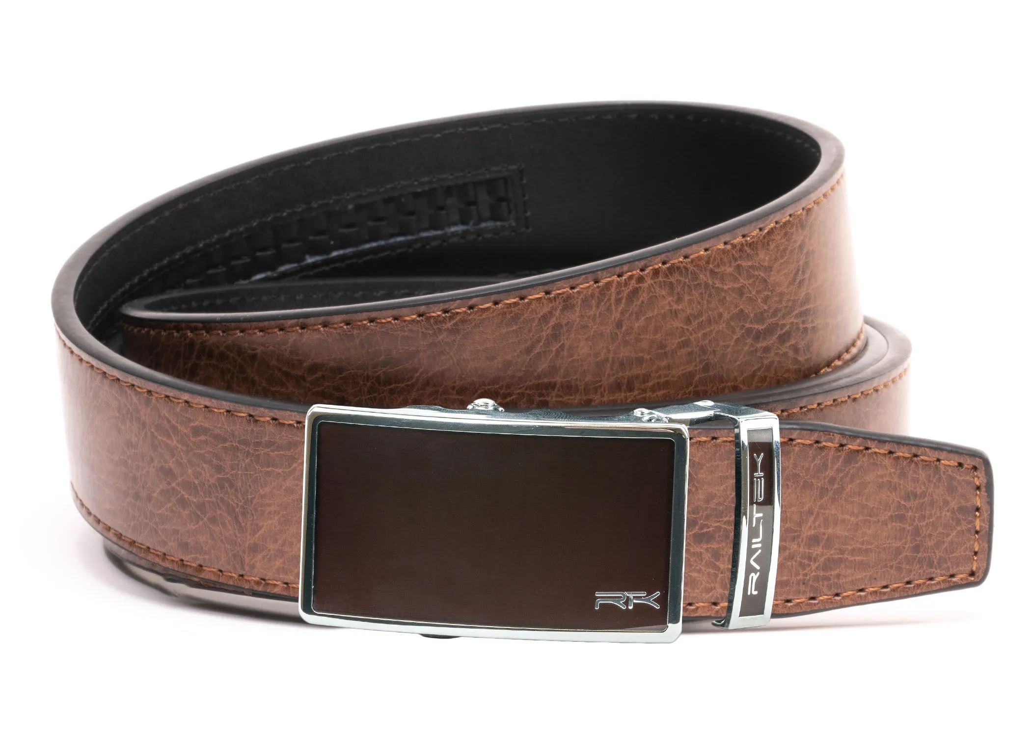 Chrome Dark Brown Railtek™ Belt