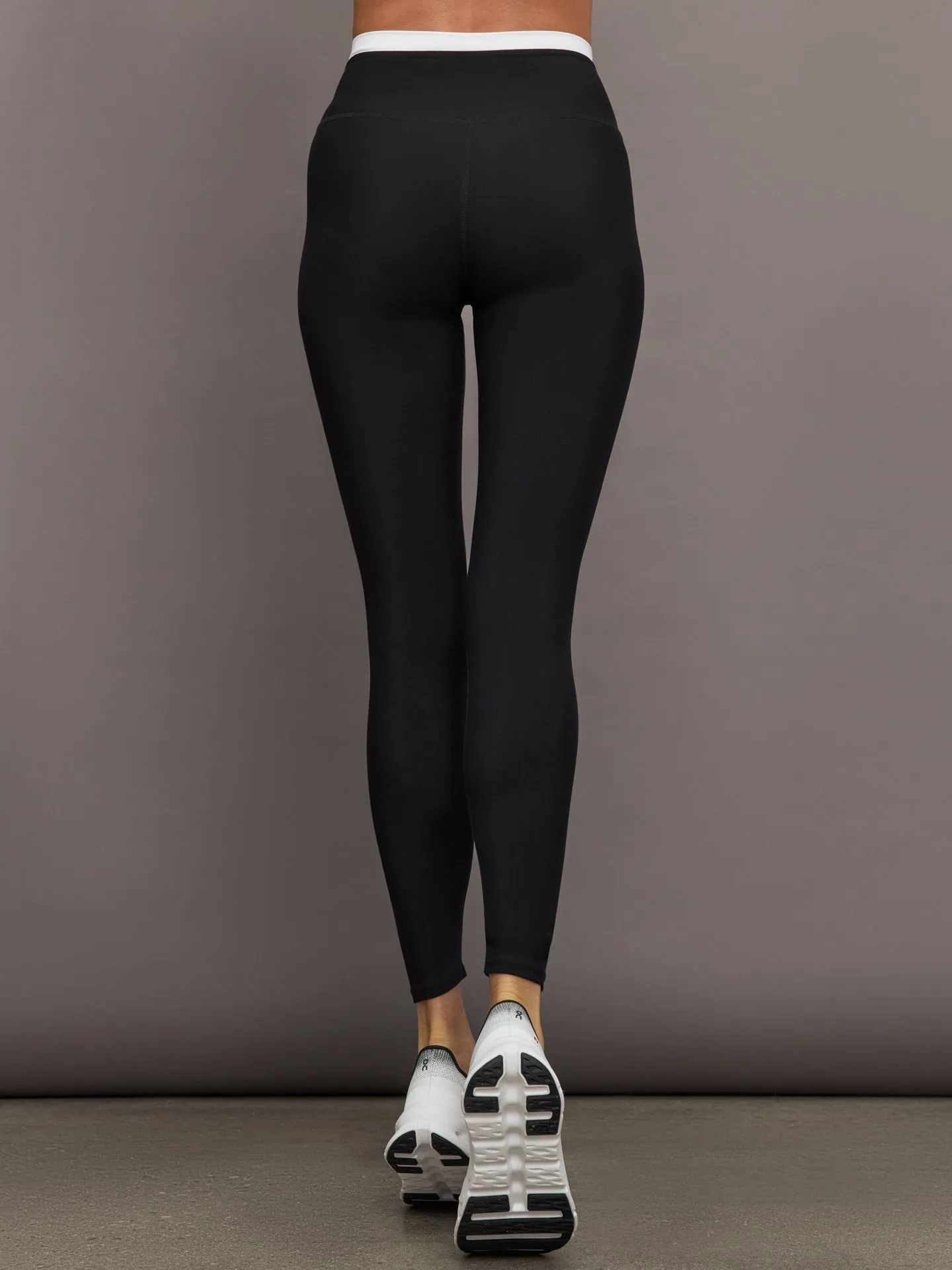 Contrast Waistband Legging in Melt - Black/White