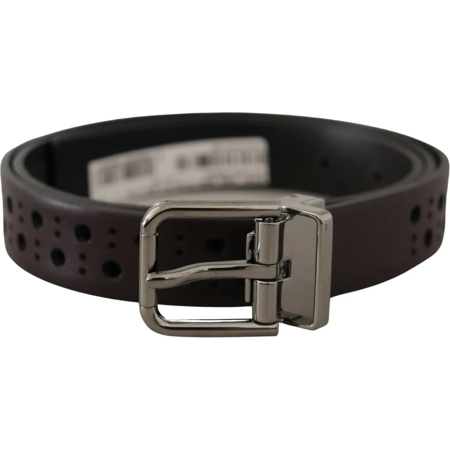 Dolce & Gabbana Elegant Dark Purple Leather Belt