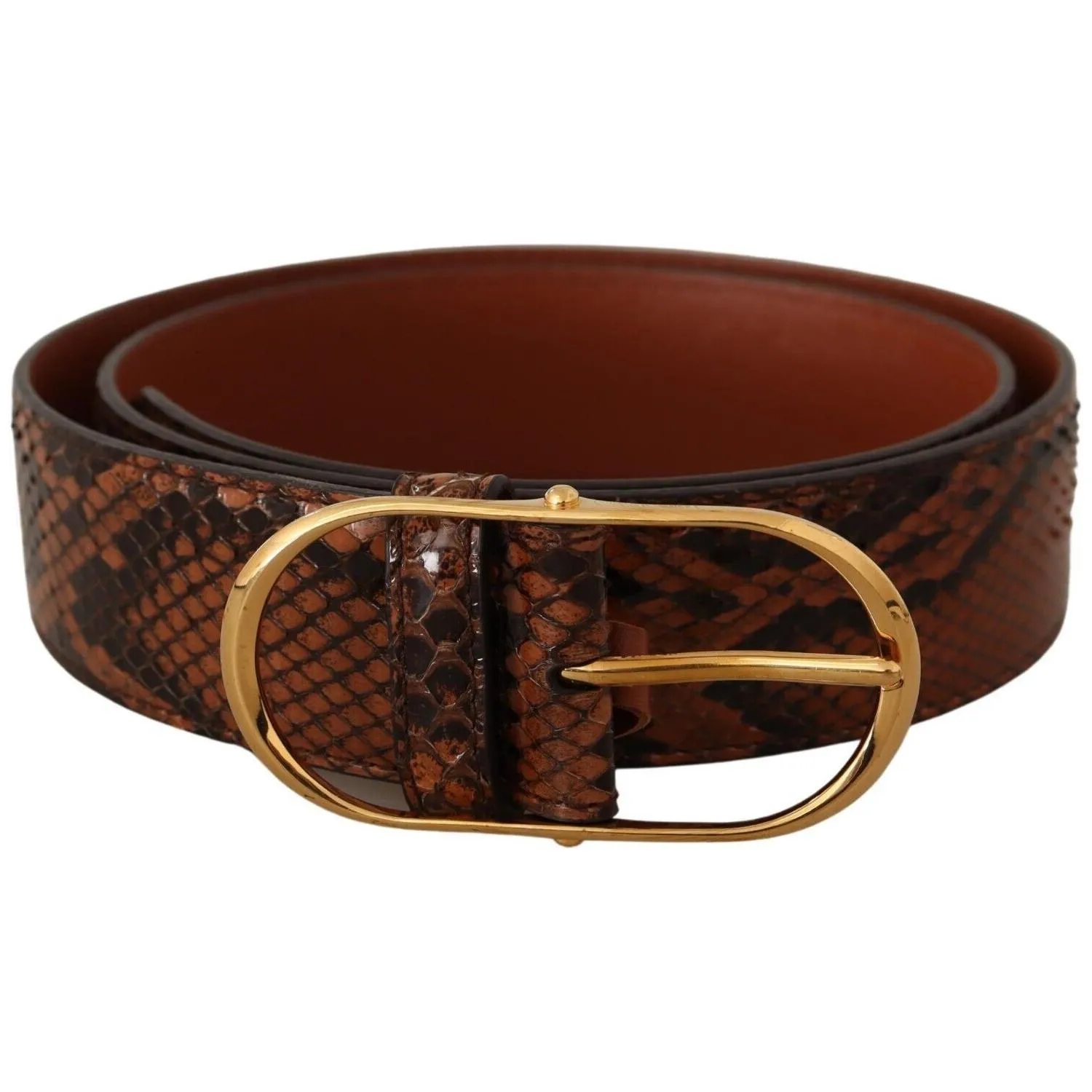 Dolce & Gabbana Elegant Leather Belt with Gold Buckle