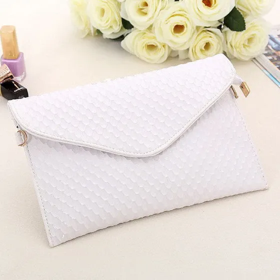 Envelope Day Clutch Women Leather Evening Tote Bags Handbag Change Purses Wallet Ladies Crossbody Messenger Shoulder Bag Golden