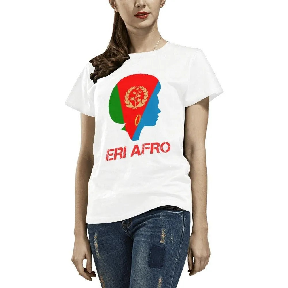 eri eritrean afro women eritrea flag t-shirt white All Over Print T-Shirt for Women (USA Size) (Model T40)