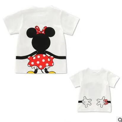 Family Matching Clothes 2017 Summer Short Cartoon Mickey T shirt For Mother and Daughter Father Son Family Look Outfits Clothing