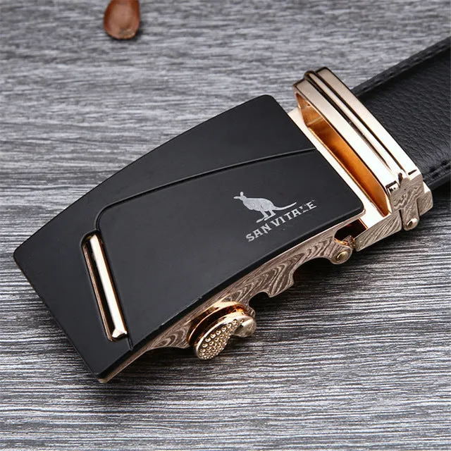 Famous Brand Belt Men 100% Good Quality Cowskin Genuine Luxury Leather Men's Belts for Men,Strap Male Metal Automatic Buckle