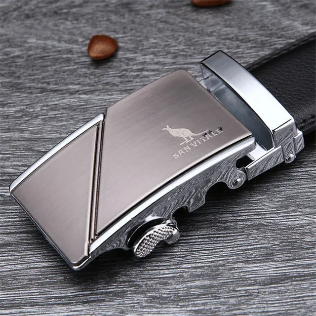 Famous Brand Belt Men 100% Good Quality Cowskin Genuine Luxury Leather Men's Belts for Men,Strap Male Metal Automatic Buckle