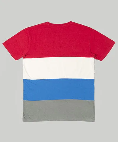 Four Stripe Tee Red/Blue