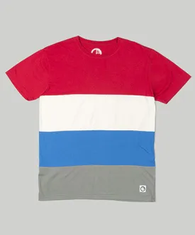 Four Stripe Tee Red/Blue