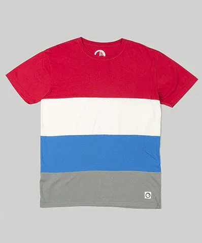 Four Stripe Tee Red/Blue