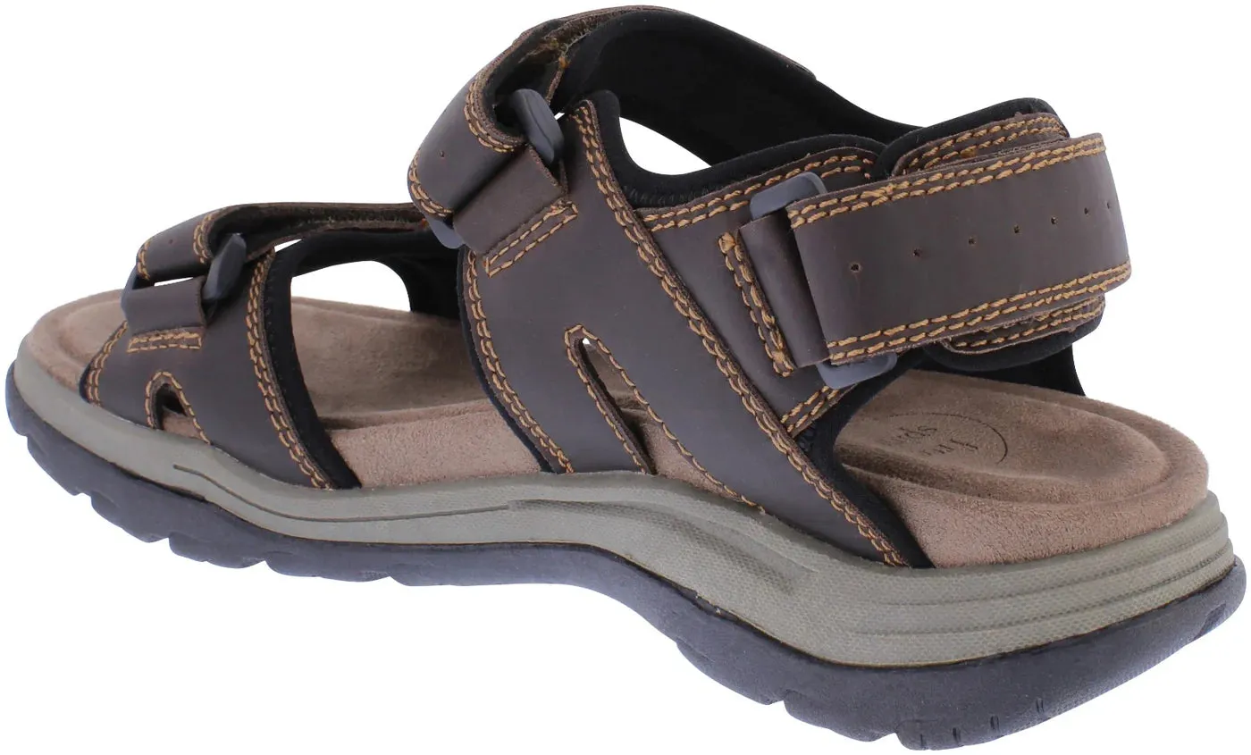 Free Spirit Sheridon Brown Men’s Touch Fastening Leather Sandals