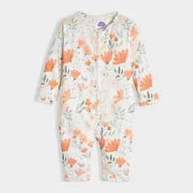 Fruits Printed Cream Sleepsuit