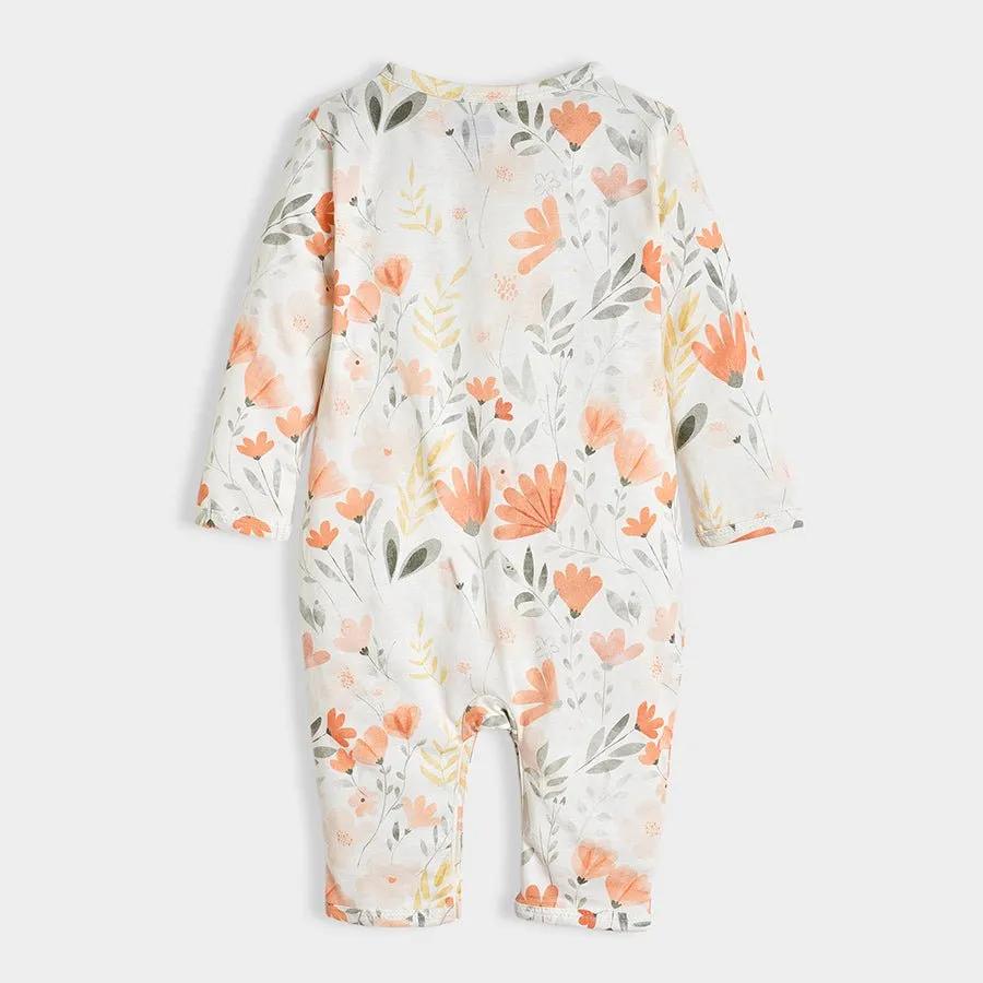 Fruits Printed Cream Sleepsuit