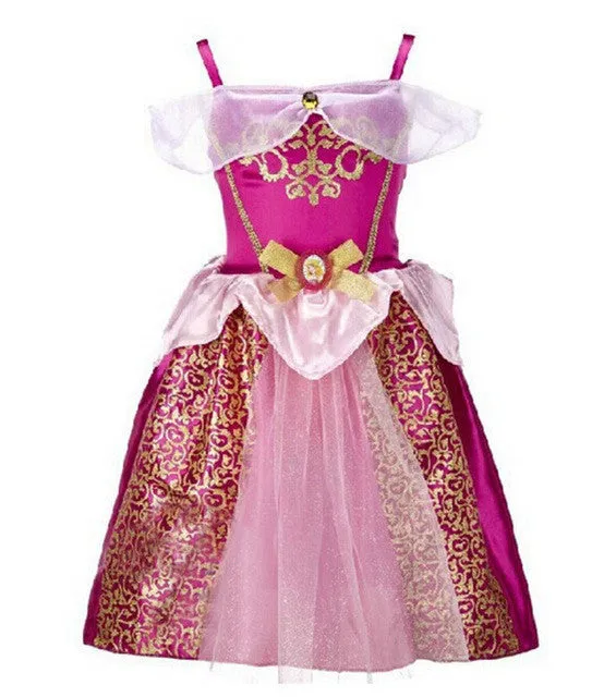 Girls Princess Summer Dresses Kids Belle Cosplay Costume Clothing Children Rapunzel Cinderella Sleeping Beauty Sofia Party Dress