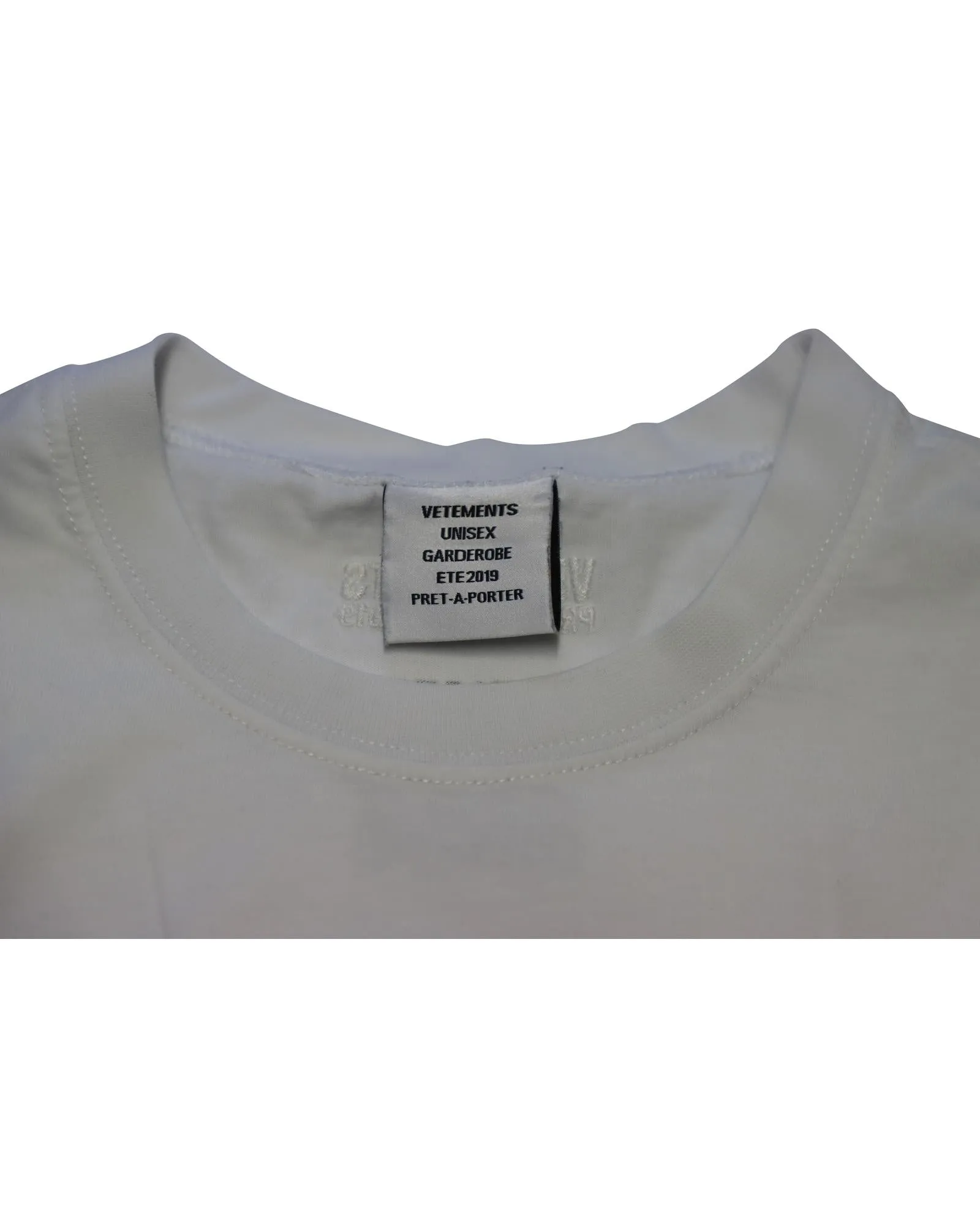 Graphic Print White Cotton T-Shirt by Vetements