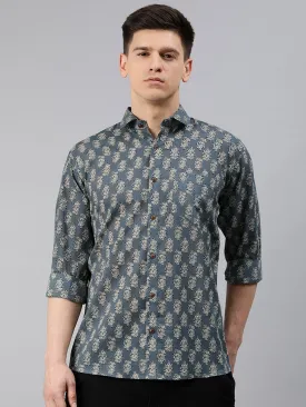 Gray Cotton Full Sleeves Shirts For Men-Mmf0220