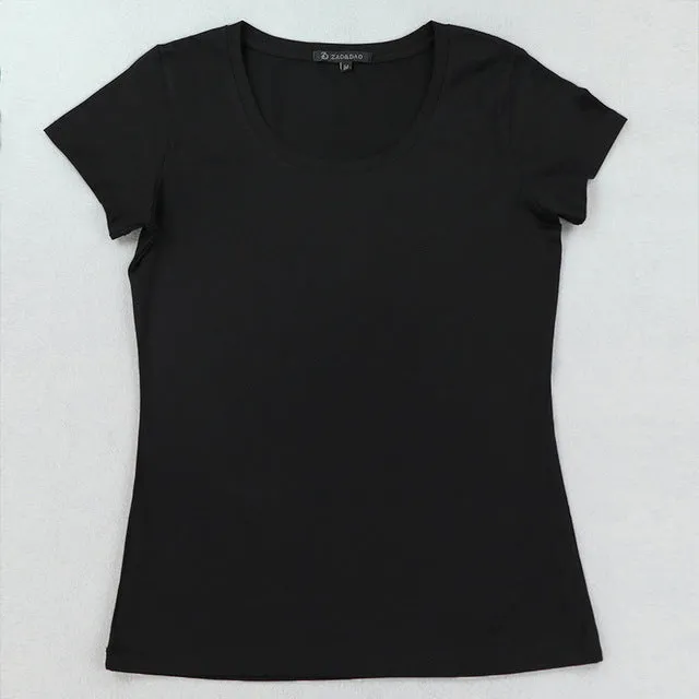 High Quality 21 Candy Color Cotton Basic T-shirt Women Casual O-neck Female T Shirt For Women Short Sleeve Female Tops 001