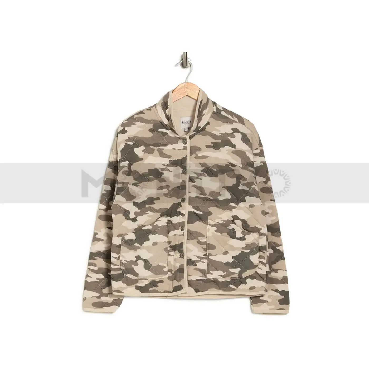 Kensie Green Camo Quilted Jacket