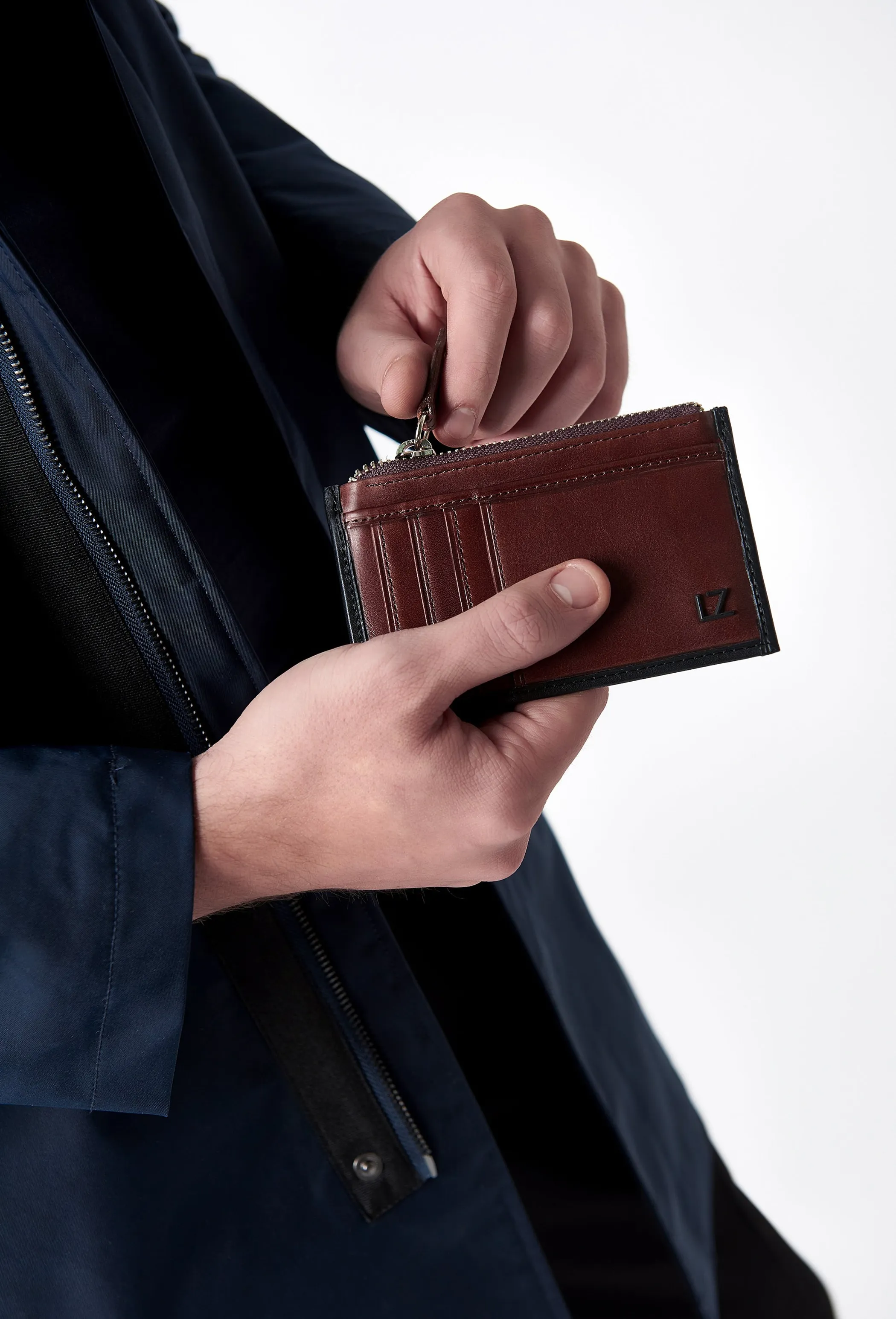 Leather Zip-Top Card Holder