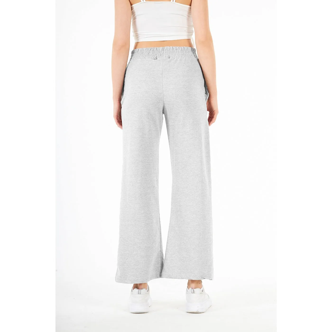 Light Grey Wide Leg High Trousers