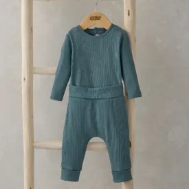 Mamas and Papas Blue Organic Cotton Ribbed Set - 2 Piece Set