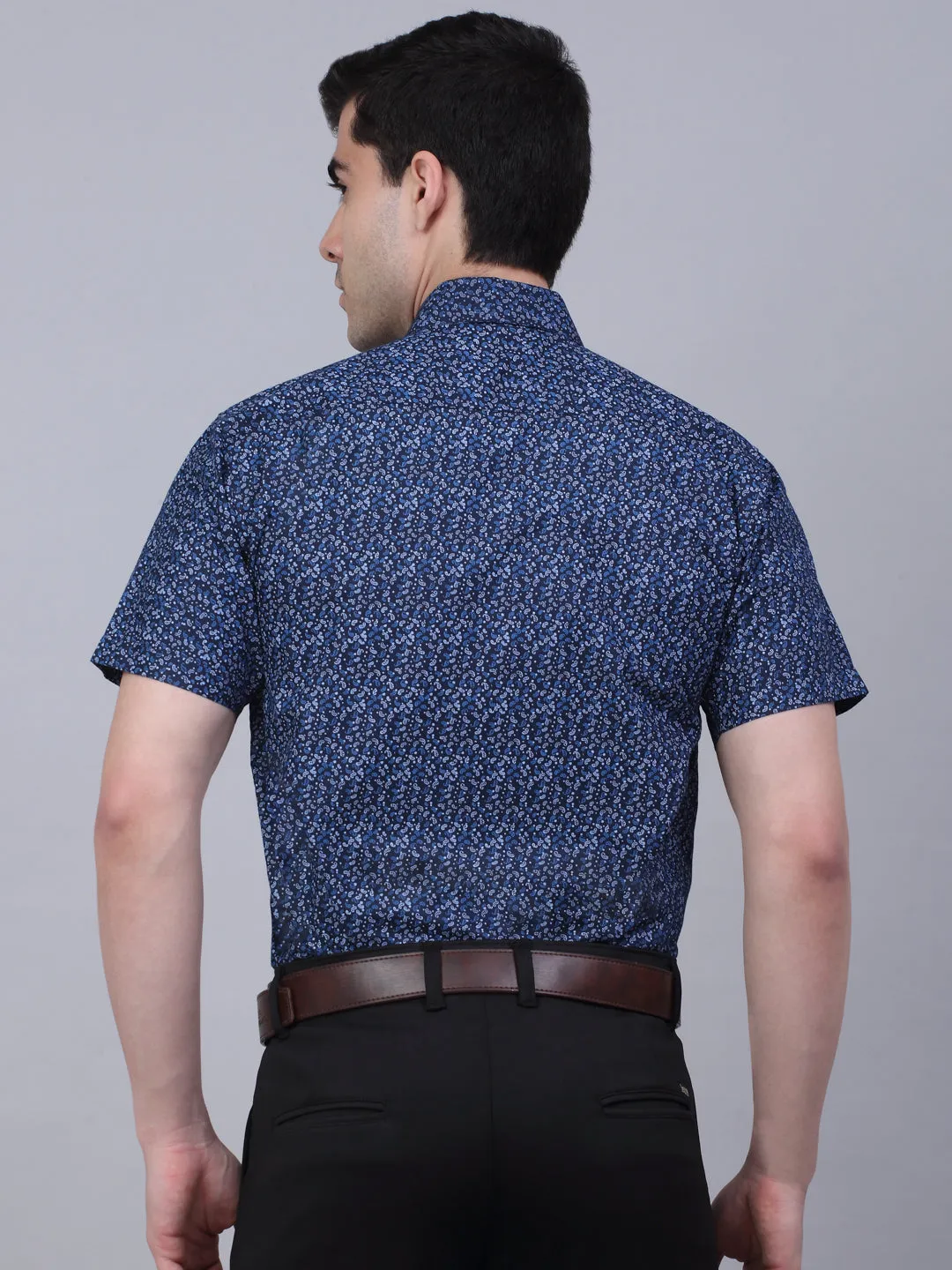 Men'S Cotton Half Sleeve Printed Formal Shirts