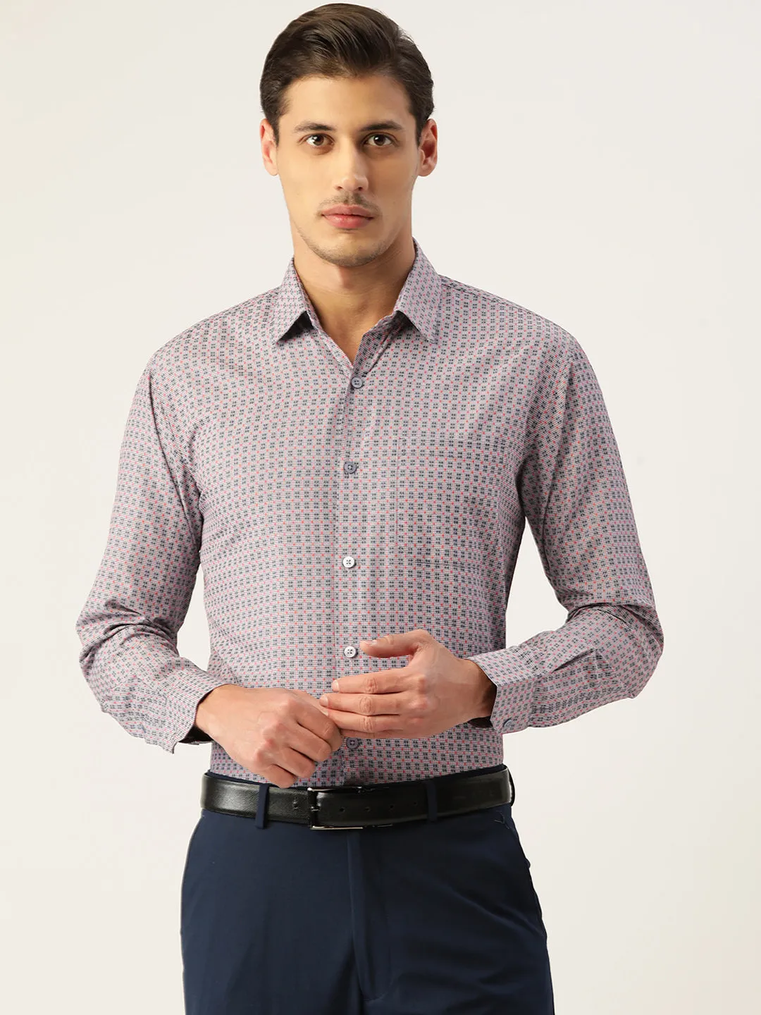 Men'S Cotton Micro Checked Formal Shirts