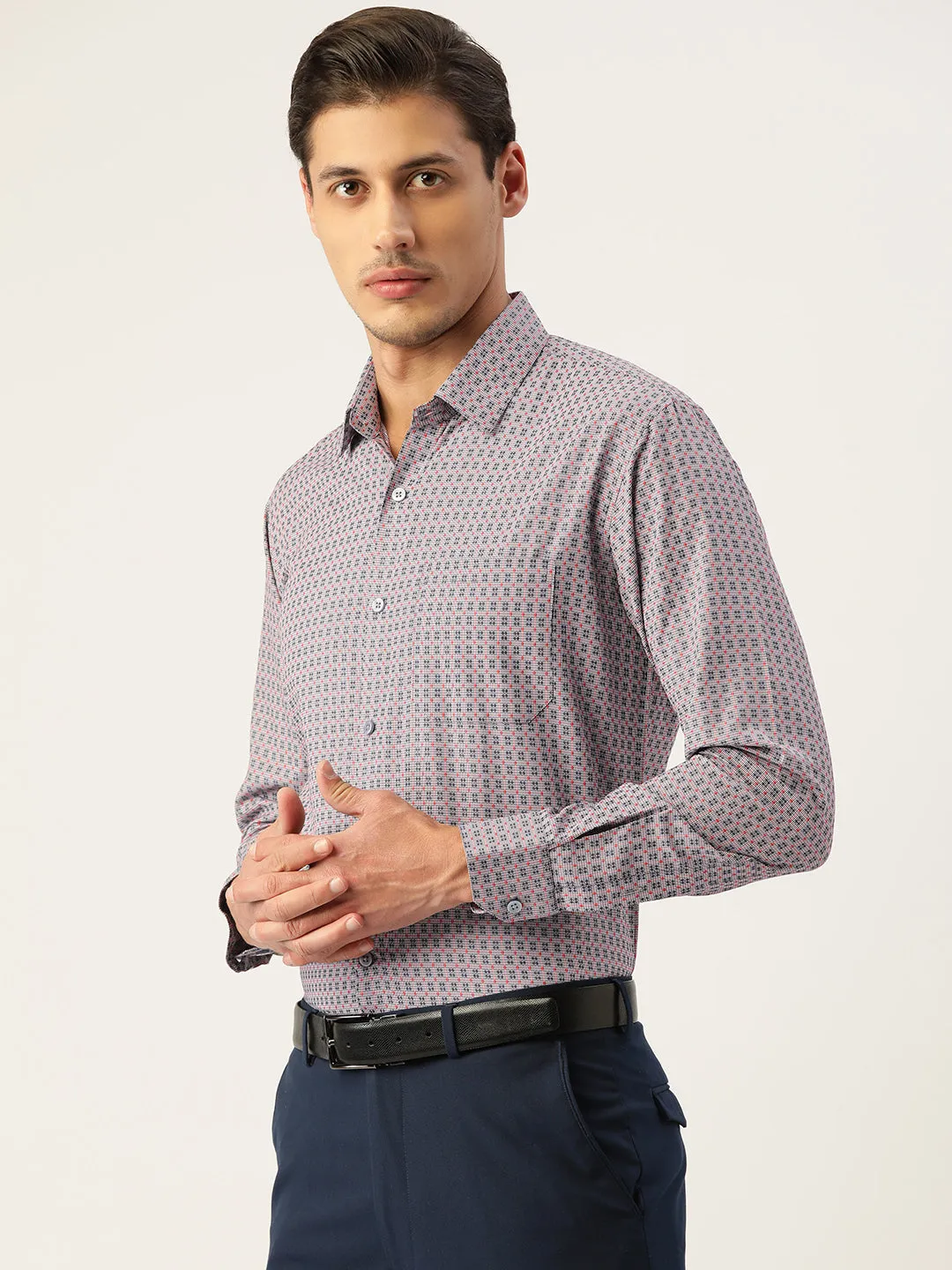 Men'S Cotton Micro Checked Formal Shirts