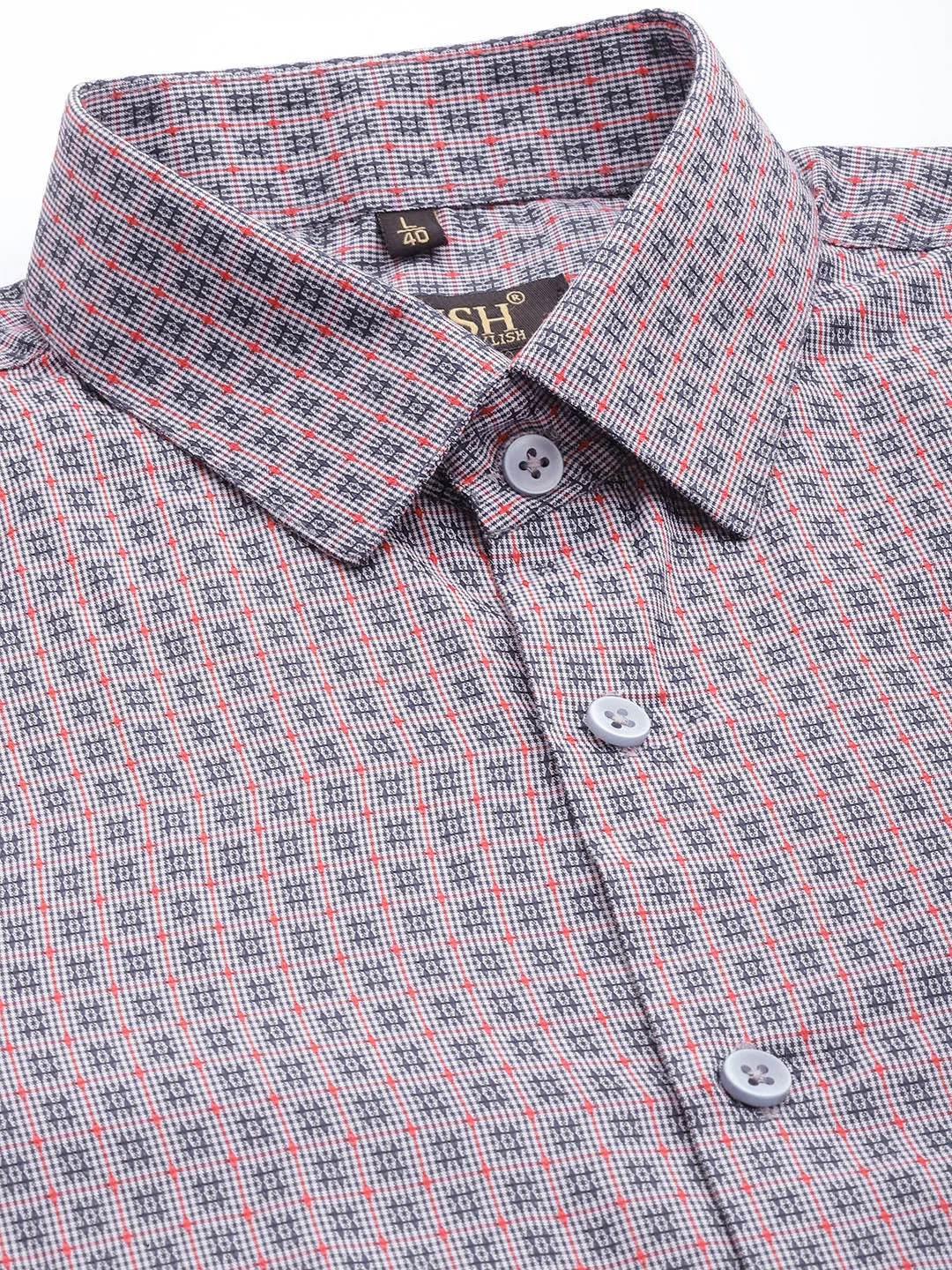 Men'S Cotton Micro Checked Formal Shirts